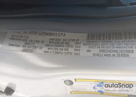 2014 Fiat 500L Lounge из США, поврежденный, VIN ZFBCFACH6EZ029818